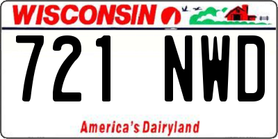 WI license plate 721NWD