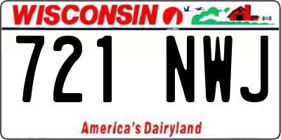 WI license plate 721NWJ
