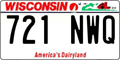 WI license plate 721NWQ