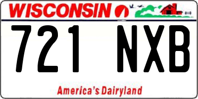 WI license plate 721NXB