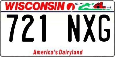 WI license plate 721NXG