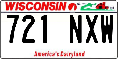 WI license plate 721NXW