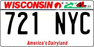 WI license plate 721NYC
