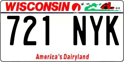 WI license plate 721NYK