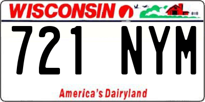 WI license plate 721NYM