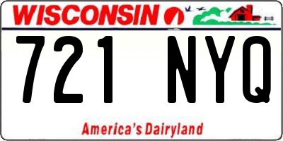 WI license plate 721NYQ