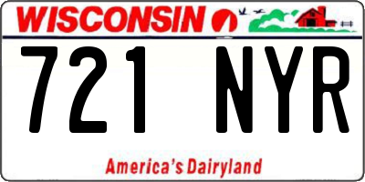 WI license plate 721NYR