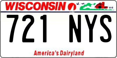 WI license plate 721NYS