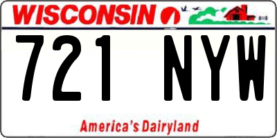 WI license plate 721NYW
