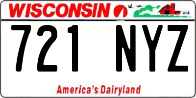 WI license plate 721NYZ
