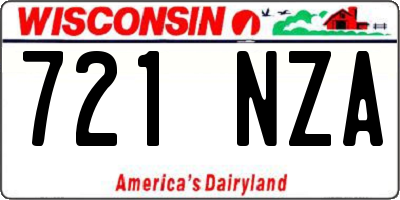 WI license plate 721NZA
