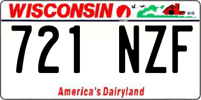 WI license plate 721NZF
