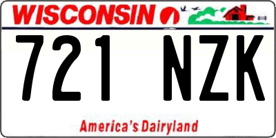 WI license plate 721NZK
