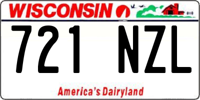 WI license plate 721NZL