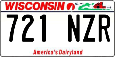 WI license plate 721NZR