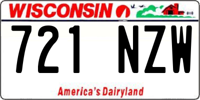 WI license plate 721NZW