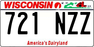 WI license plate 721NZZ