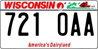 WI license plate 721OAA