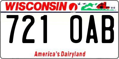 WI license plate 721OAB