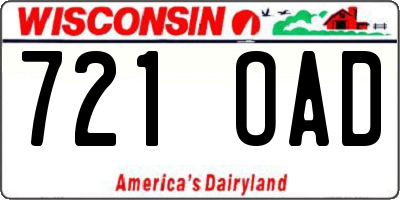 WI license plate 721OAD
