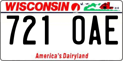 WI license plate 721OAE