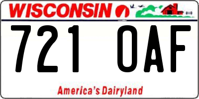 WI license plate 721OAF
