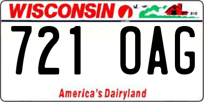 WI license plate 721OAG