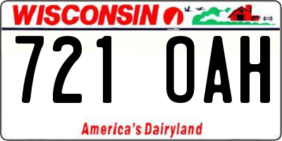 WI license plate 721OAH