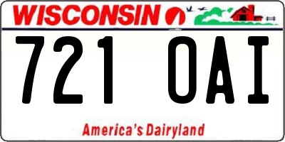 WI license plate 721OAI