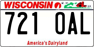 WI license plate 721OAL