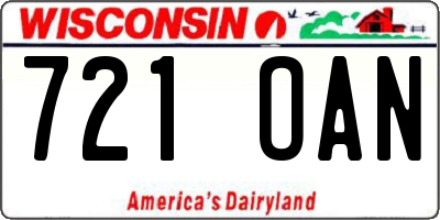 WI license plate 721OAN