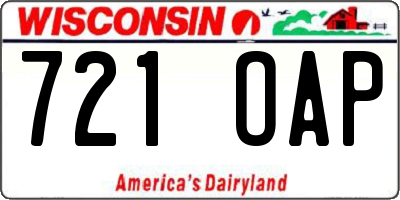 WI license plate 721OAP