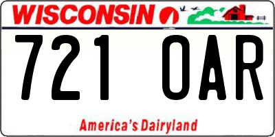 WI license plate 721OAR