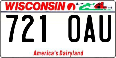WI license plate 721OAU