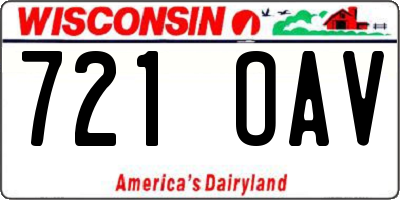 WI license plate 721OAV