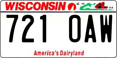 WI license plate 721OAW