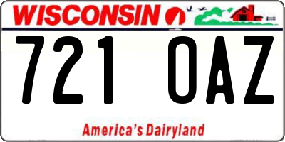 WI license plate 721OAZ