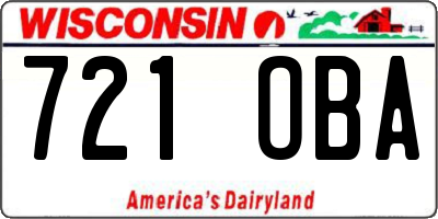 WI license plate 721OBA