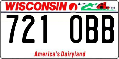 WI license plate 721OBB