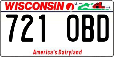WI license plate 721OBD