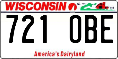 WI license plate 721OBE
