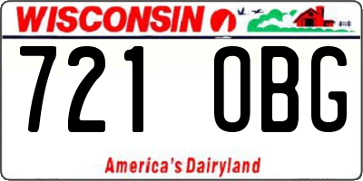 WI license plate 721OBG