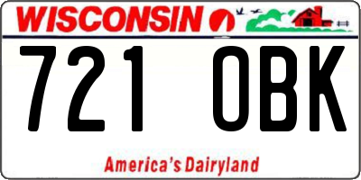 WI license plate 721OBK