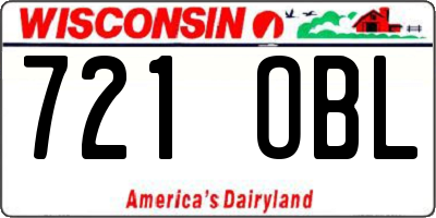 WI license plate 721OBL