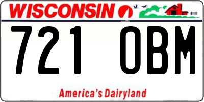 WI license plate 721OBM