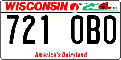 WI license plate 721OBO