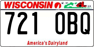 WI license plate 721OBQ
