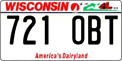 WI license plate 721OBT