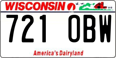 WI license plate 721OBW