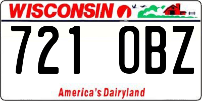 WI license plate 721OBZ